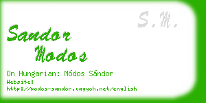 sandor modos business card